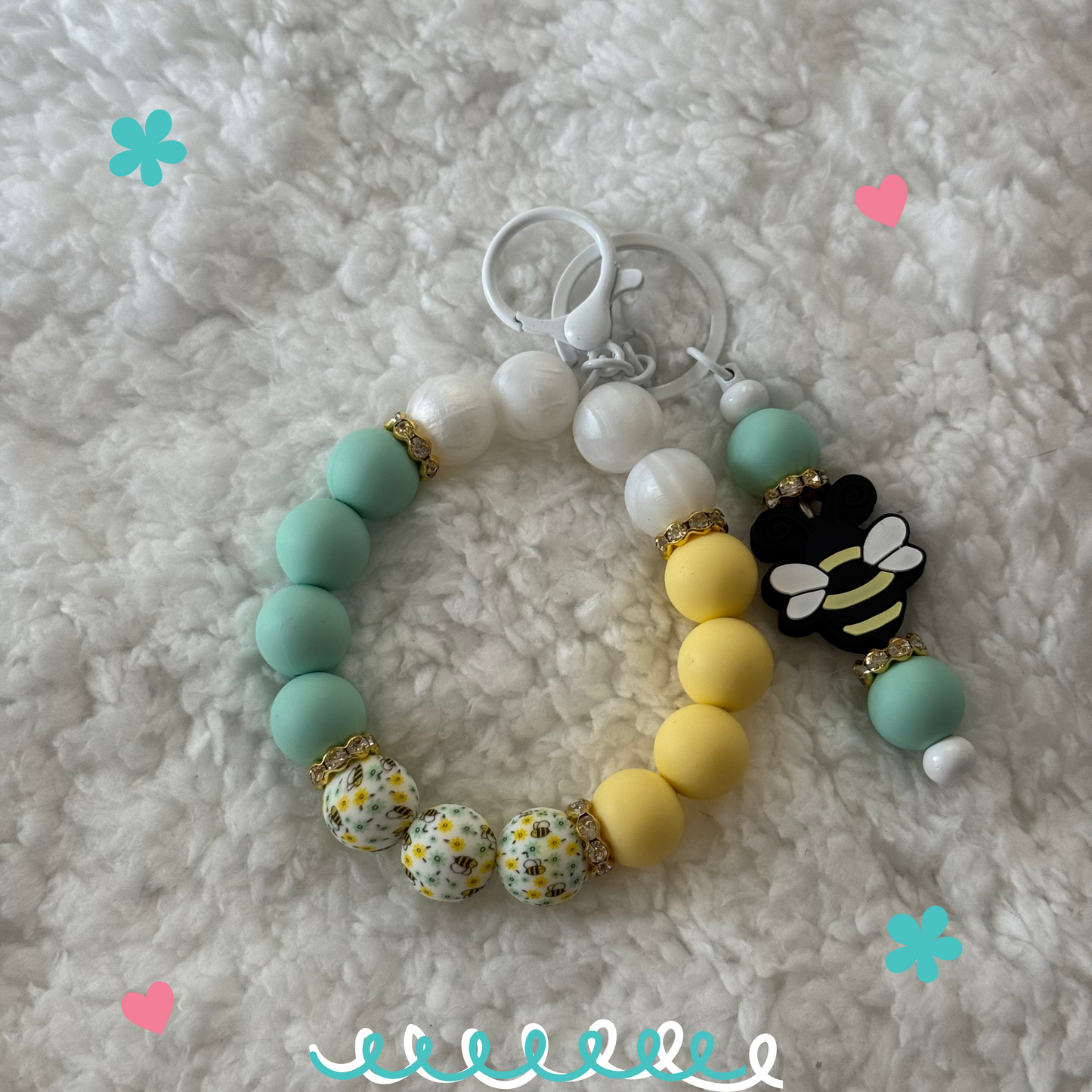 Silicone Bead Wristlet | Silicone Wristlet | Wristlet Keychain