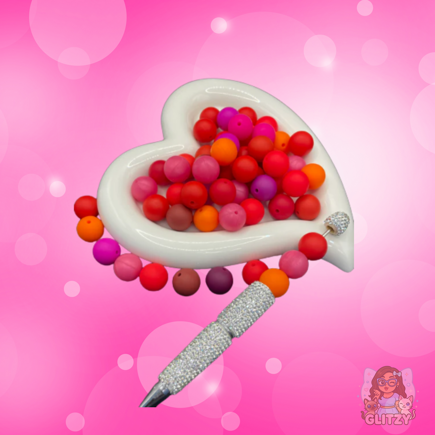 Bright & Bold Red Tones – 15mm Silicone Bead Set