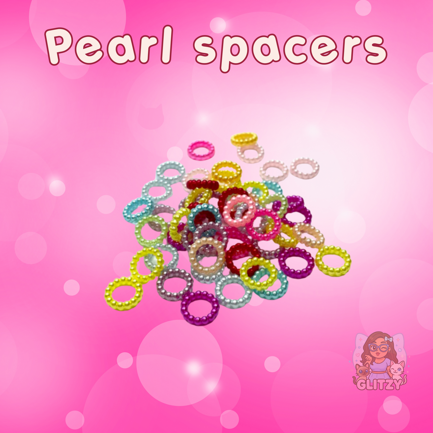 ✨ Mixed Color Pearl Spacers – (Pack of 50)