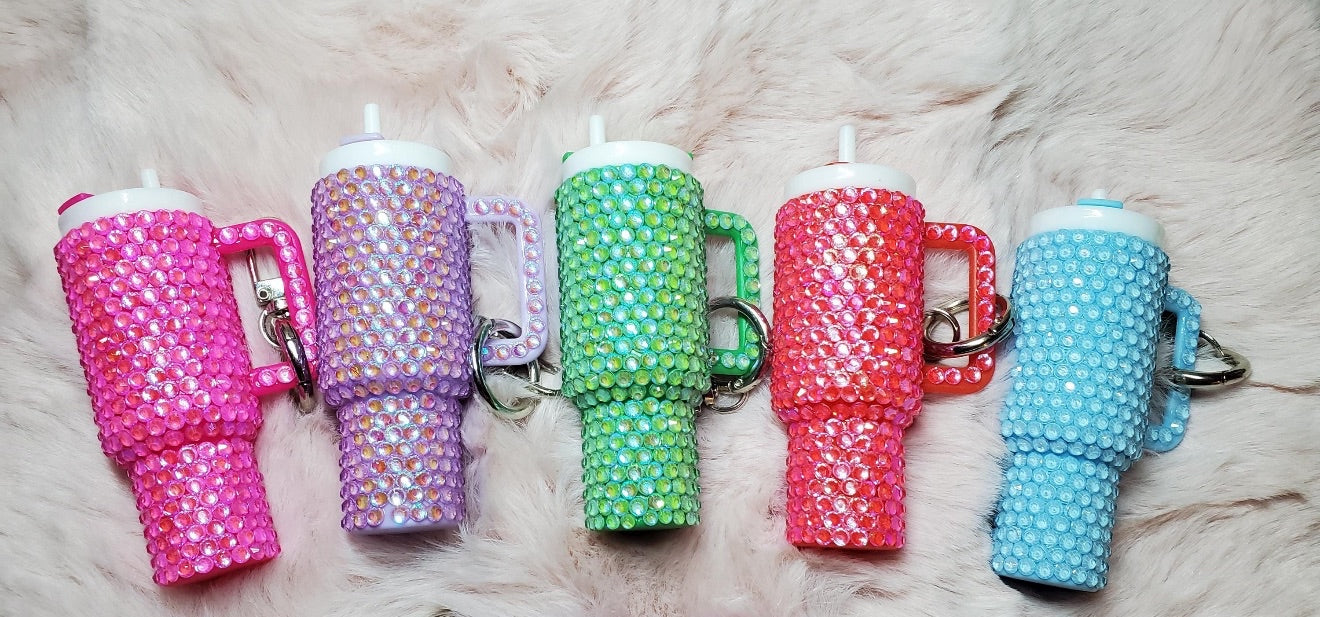 Rhinestone Bling Mini Stanley Tumbler Keychain
