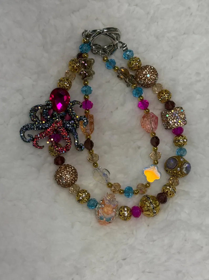 Kawaii Beaded Phone Charm & Keychain – Rhinestone, Cute Aesthetic Accessory