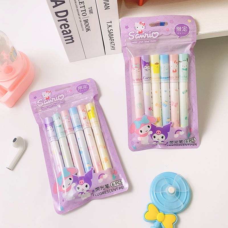 Sweet Set of 6 Kawaii highlighters