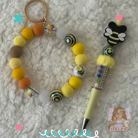 Bee Happy Beaded Wristlet – Buzzing with Color & Positivity