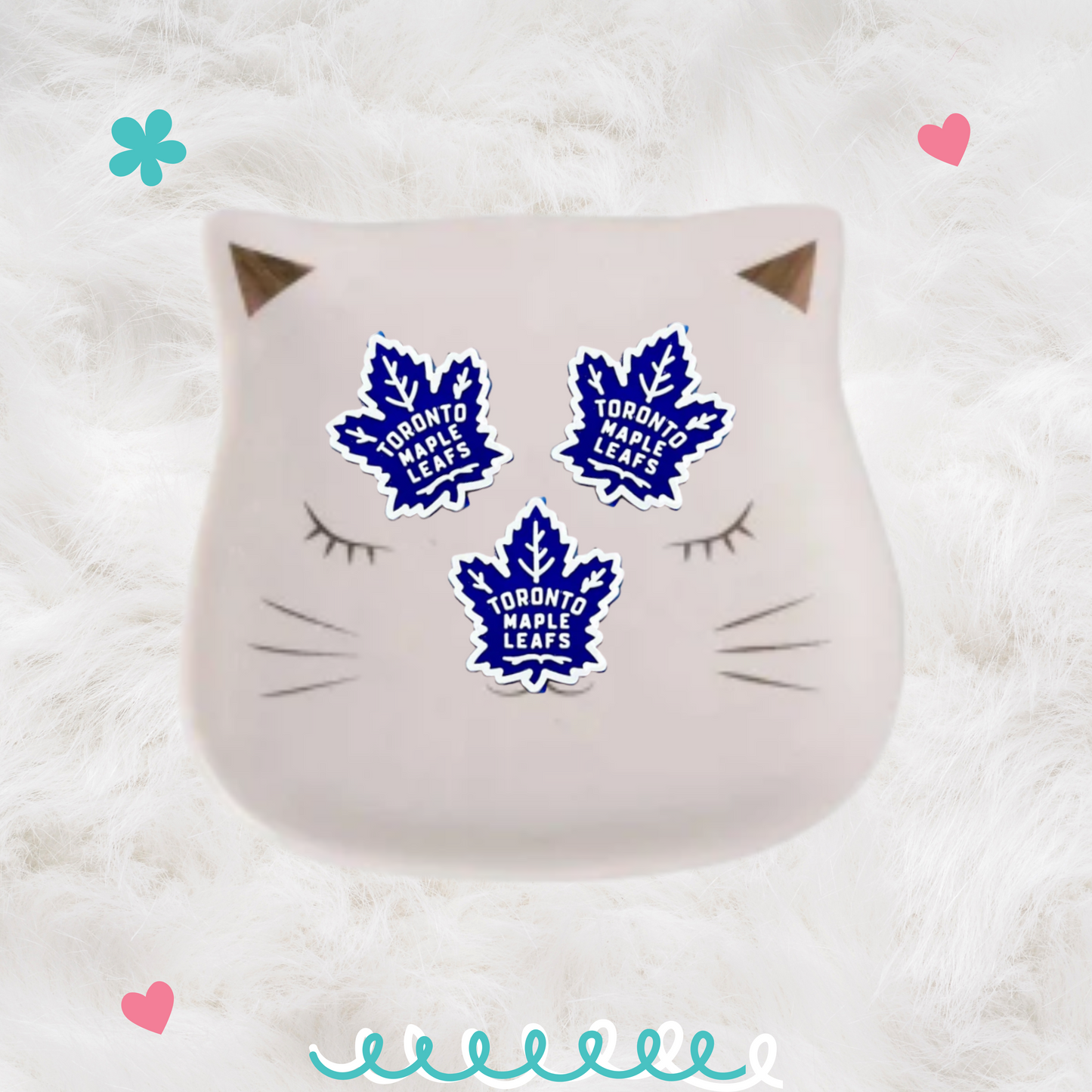 Blue Maple Leafs Toronto Silicone Focal Bead