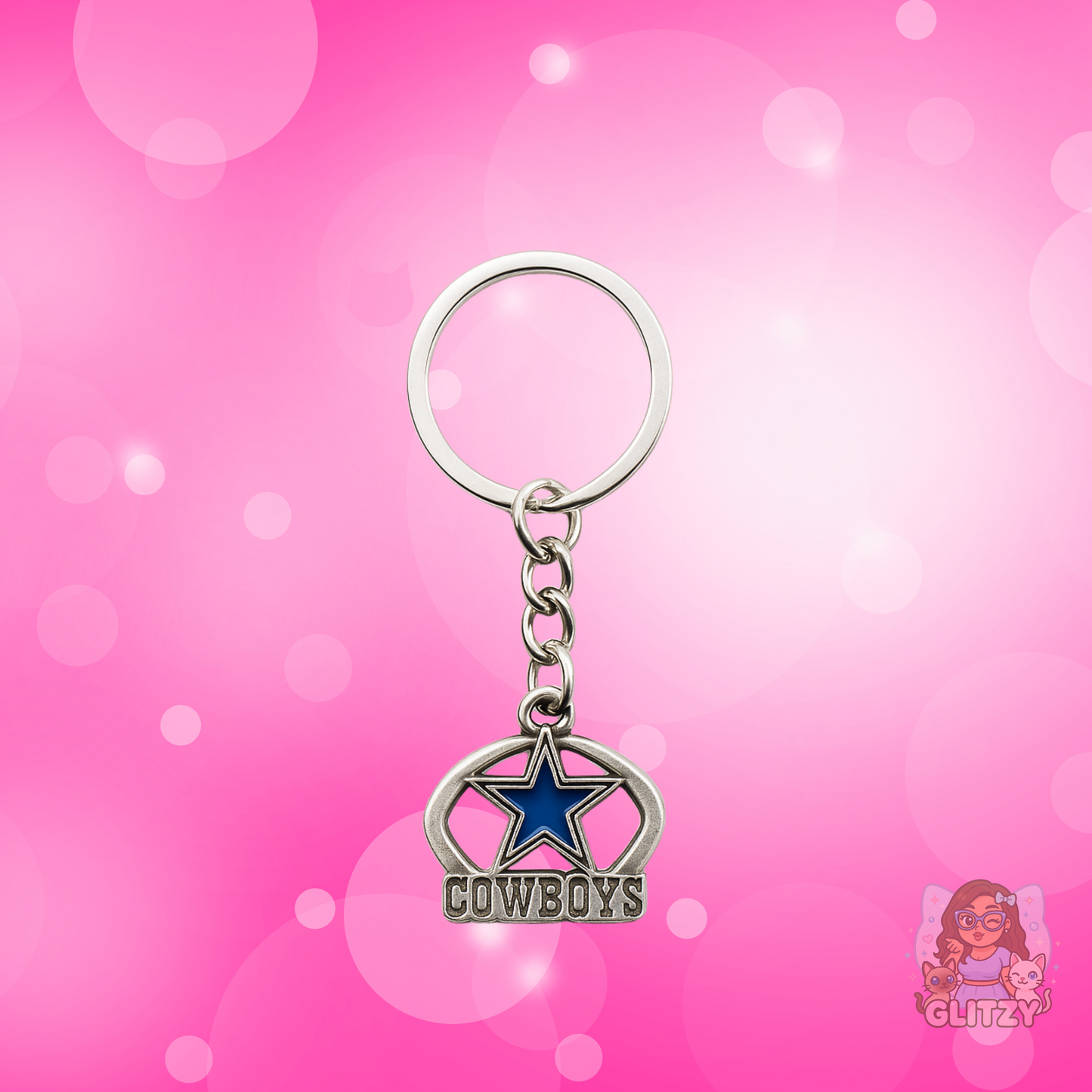 Handmade Cowboys-Inspired Fan Keychain