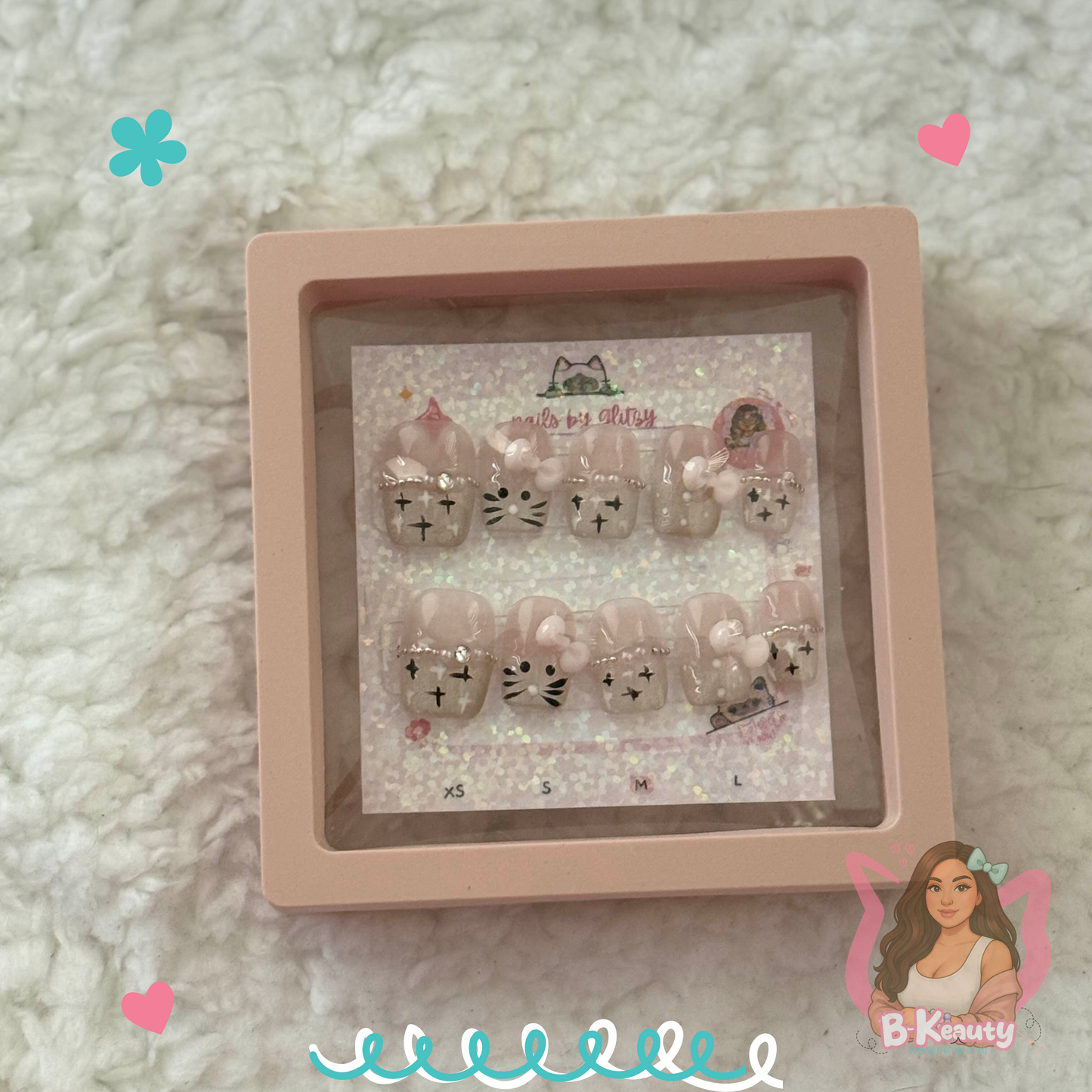 Pastel Goth Kitty Press-On Nail Kit