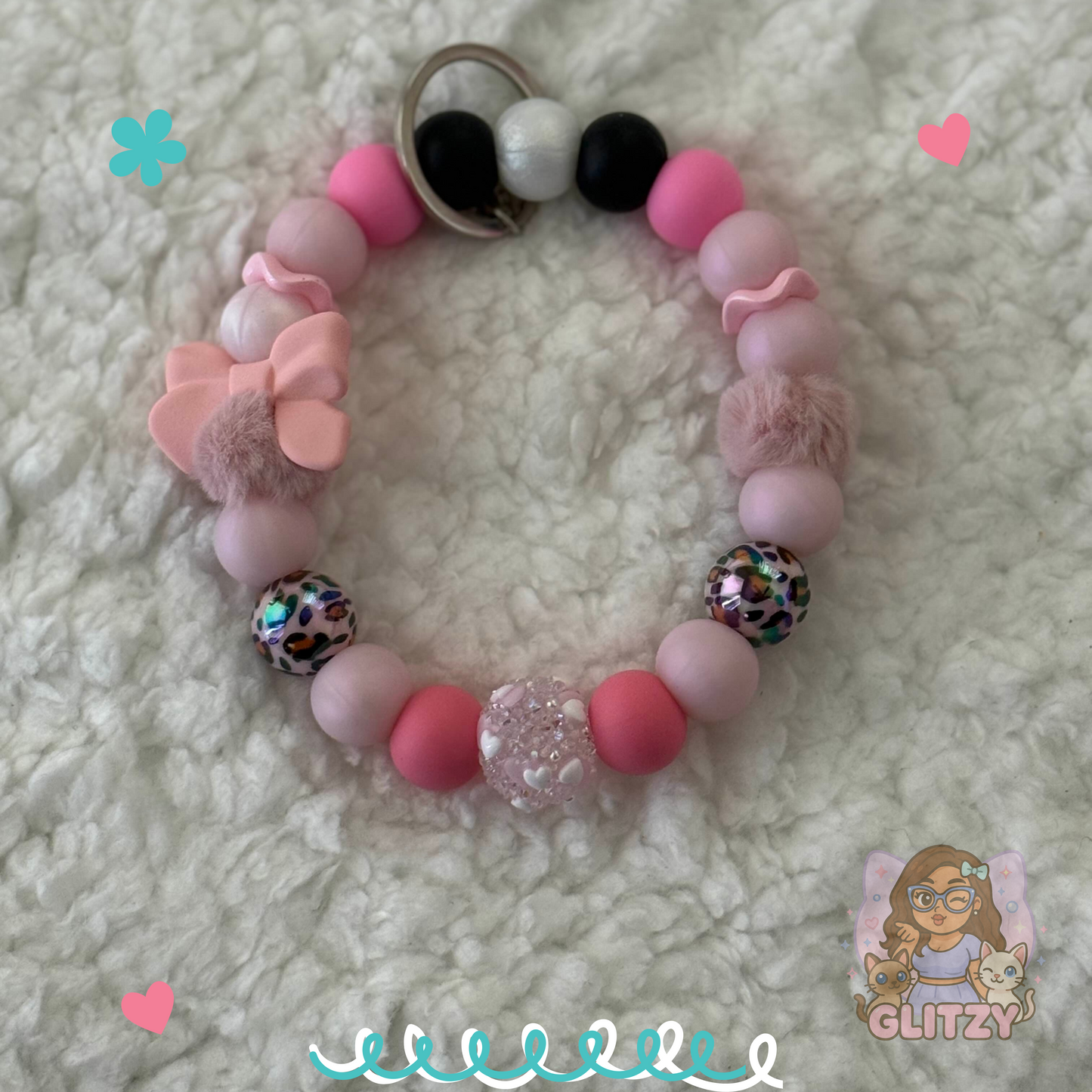Luxe Baddie Beaded Wristlet – Glam Pink Edition