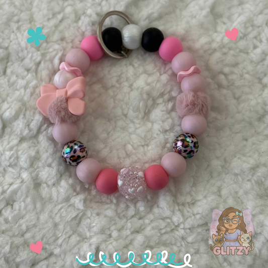Luxe Baddie Beaded Wristlet – Glam Pink Edition