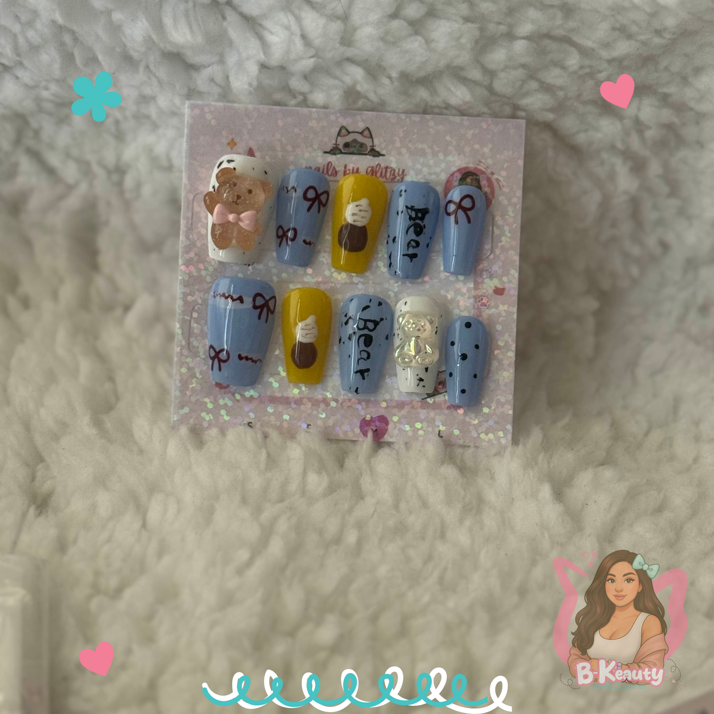 Honey Bear Press-On Nail Kit – Sweet Picnic Edition