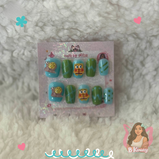 Under the Sea Press-On Nail Kit – SpongeBabe Edition