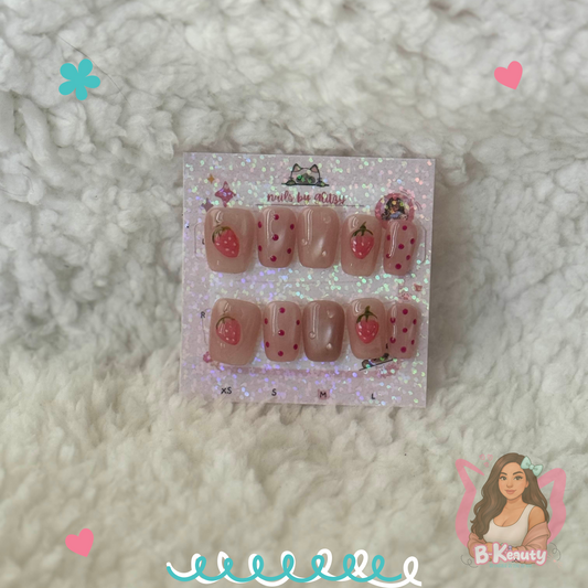 Soft Strawberry Press-On Nail Kit