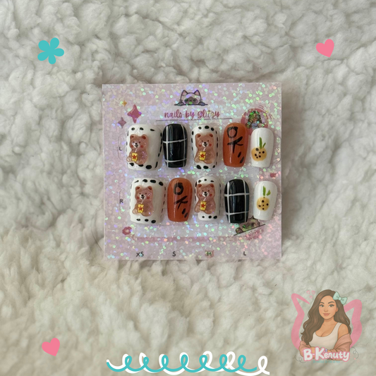OK Bear Press-On Nail Kit