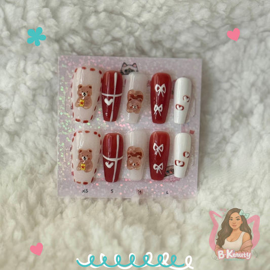 Valentine Bear Press-On Nail Kit