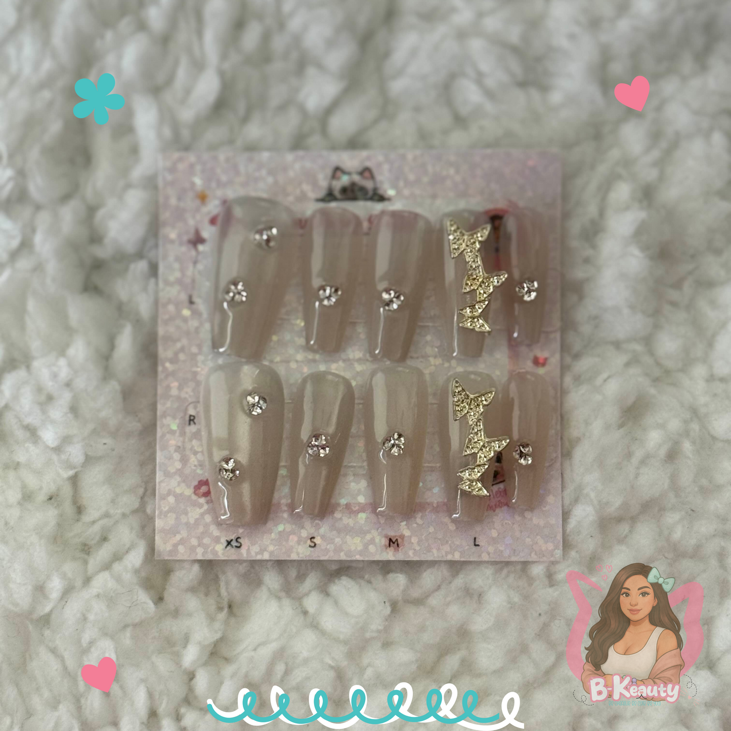 Crystal Butterfly Press-On Nail Kit