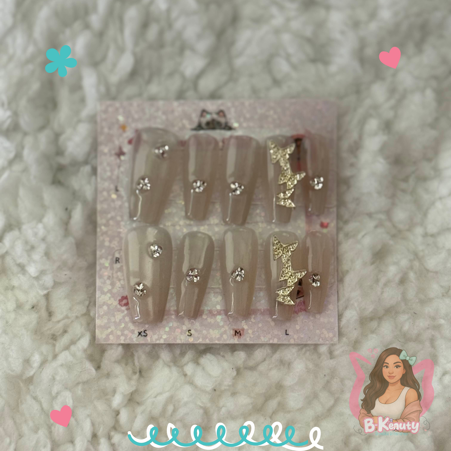 Crystal Butterfly Press-On Nail Kit