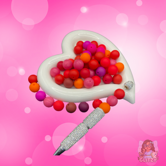 Bright & Bold Red Tones – 15mm Silicone Bead Set