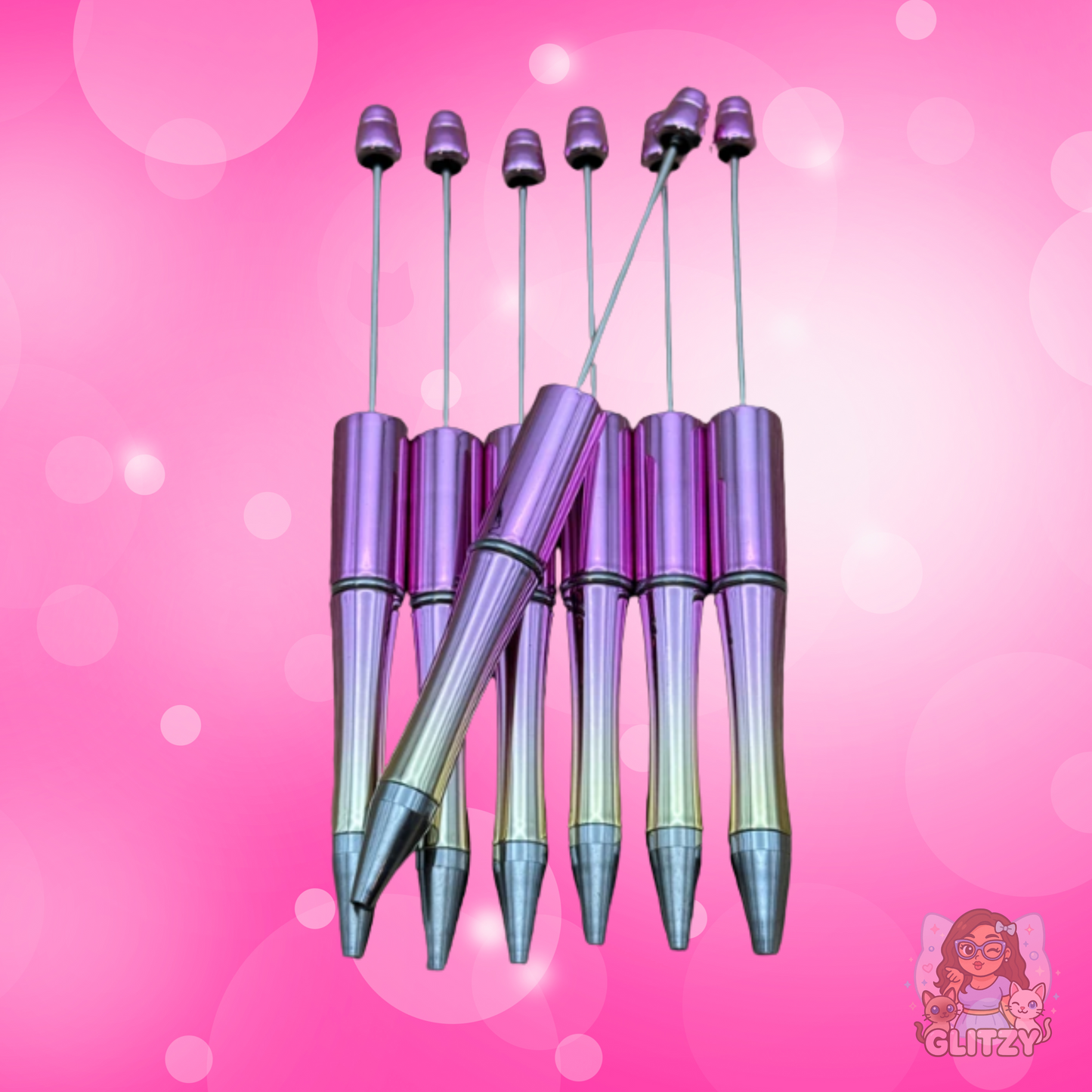 Pink/Gold Ombre Beadable Pen 💖✨