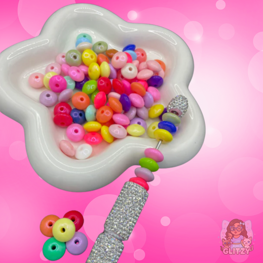 Flat Silicone Beads – Bright Color Mix (Random Selection)