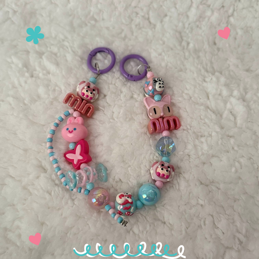Sweet Bunny Dream Phone Keychain – Kawaii Wristlet Charm