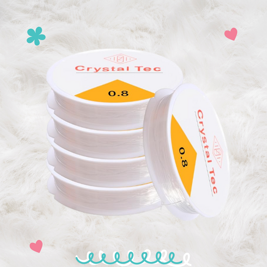 0.8mm Elastic Jewelry Thread – 1 Roll Durable Clear Cord for Beading, Bracelets, and Crafts