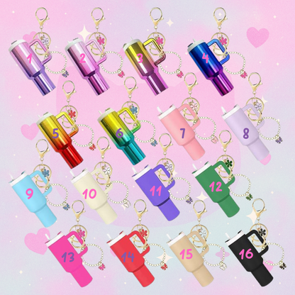 Rhinestone Bling Mini Stanley Tumbler Keychain